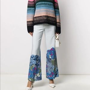 Valentino. Macro Ortensia printed flared trousers